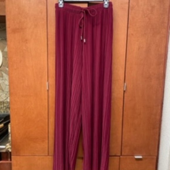 Pants - Burgundy Pleated Pants